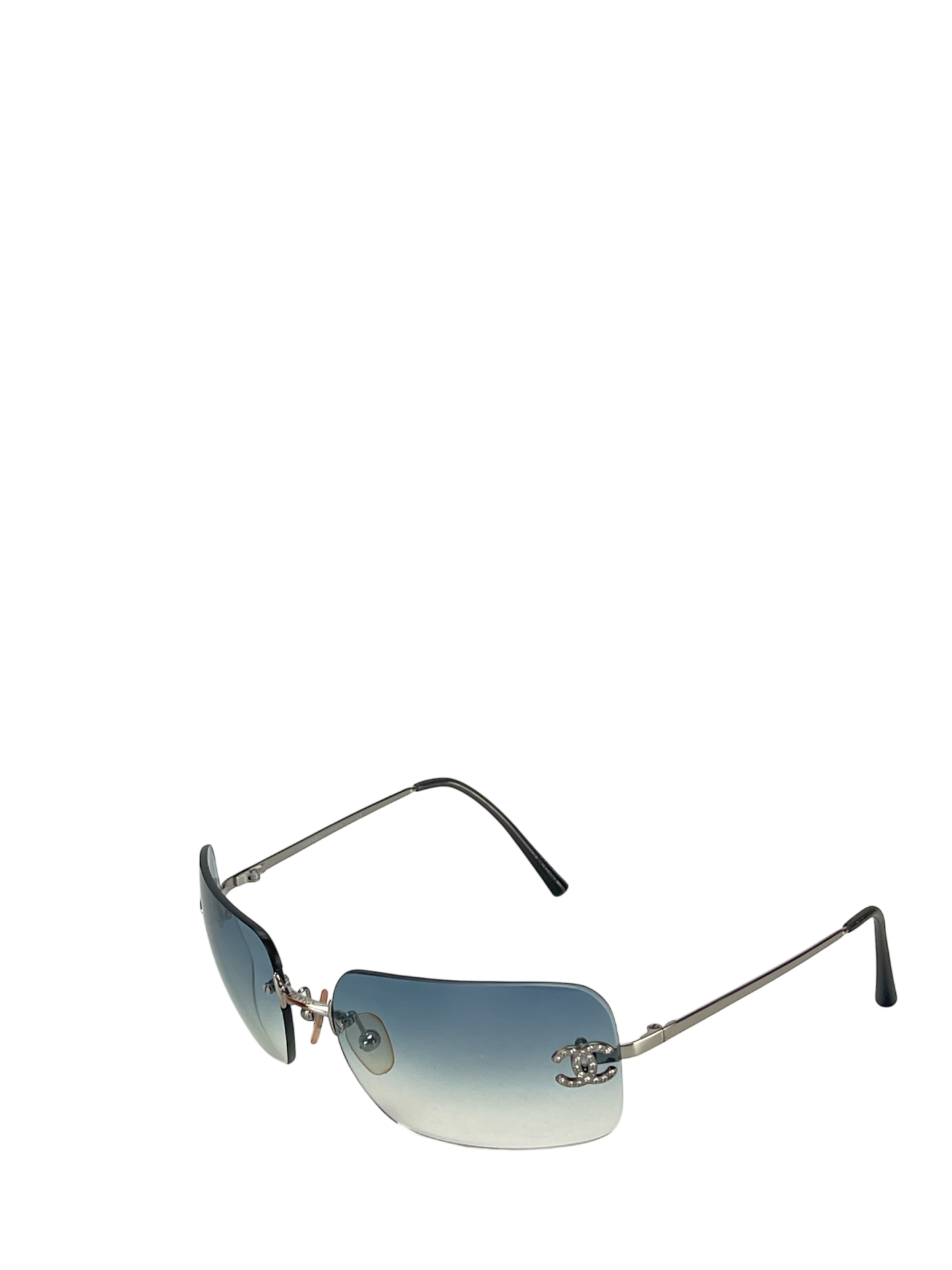 CHANEL - Blue Rhinestone CC Sunglasses