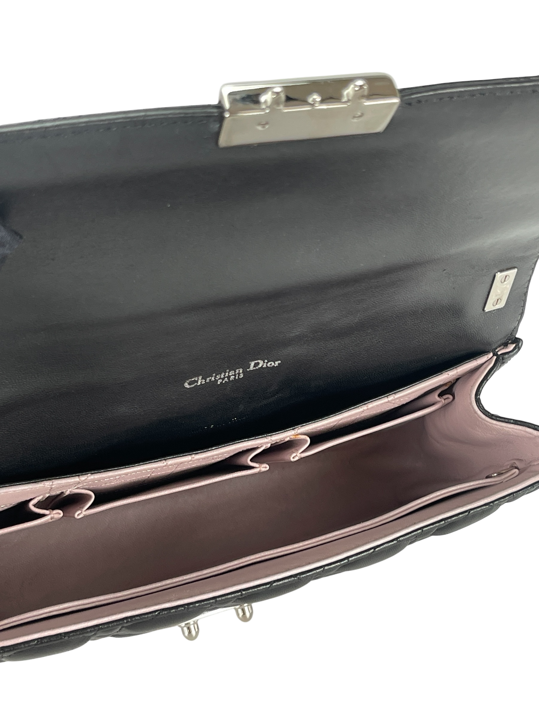 CHRISTIAN DIOR - Black Lambskin New Rock Cannage Chain Bag