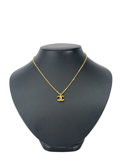 CHANEL - Gold Mini CC Chain Pendant Necklace 