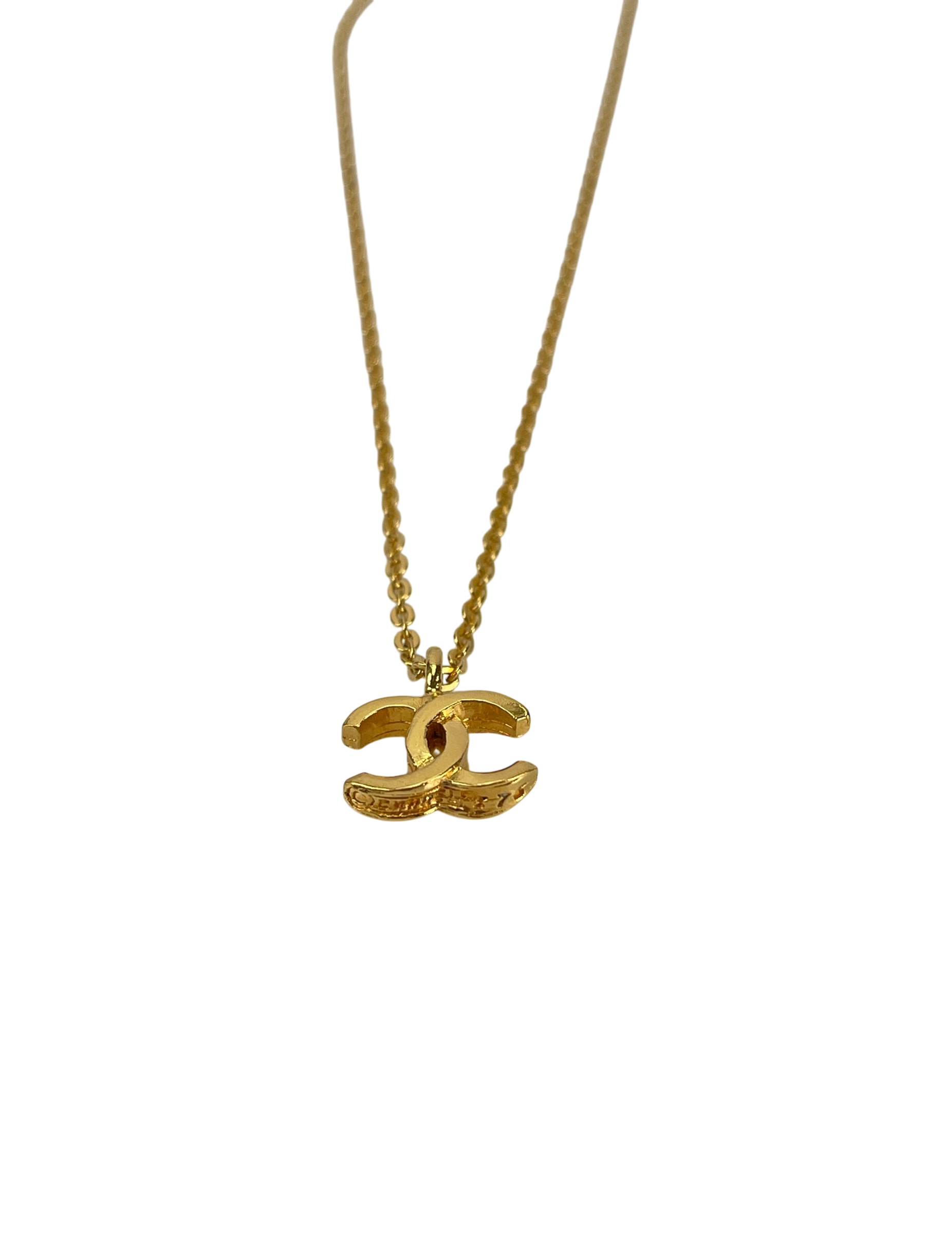 CHANEL - Gold Mini CC Chain Pendant Necklace 