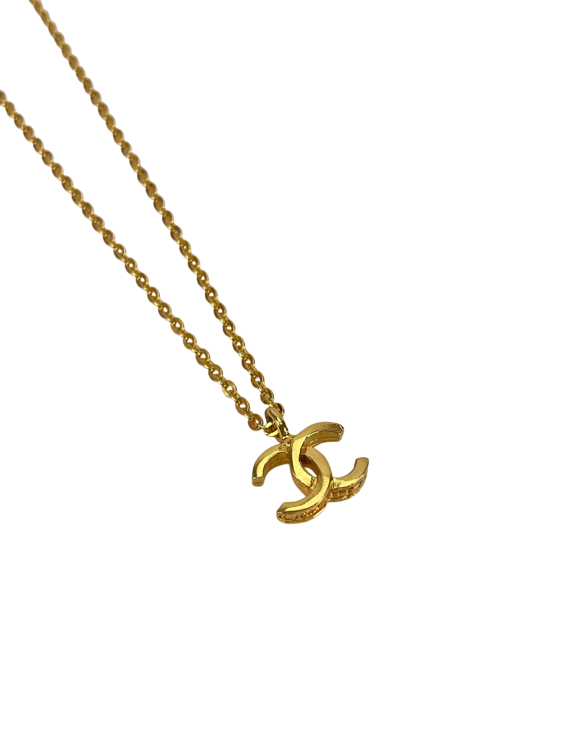 CHANEL - Gold Mini CC Chain Pendant Necklace 