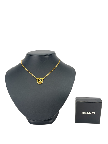 CHANEL - Medallion Gold Chain Pendant Necklace