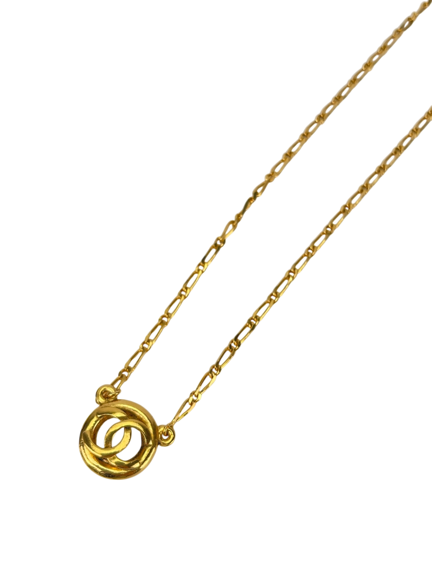 CHANEL - Medallion Gold Chain Pendant Necklace