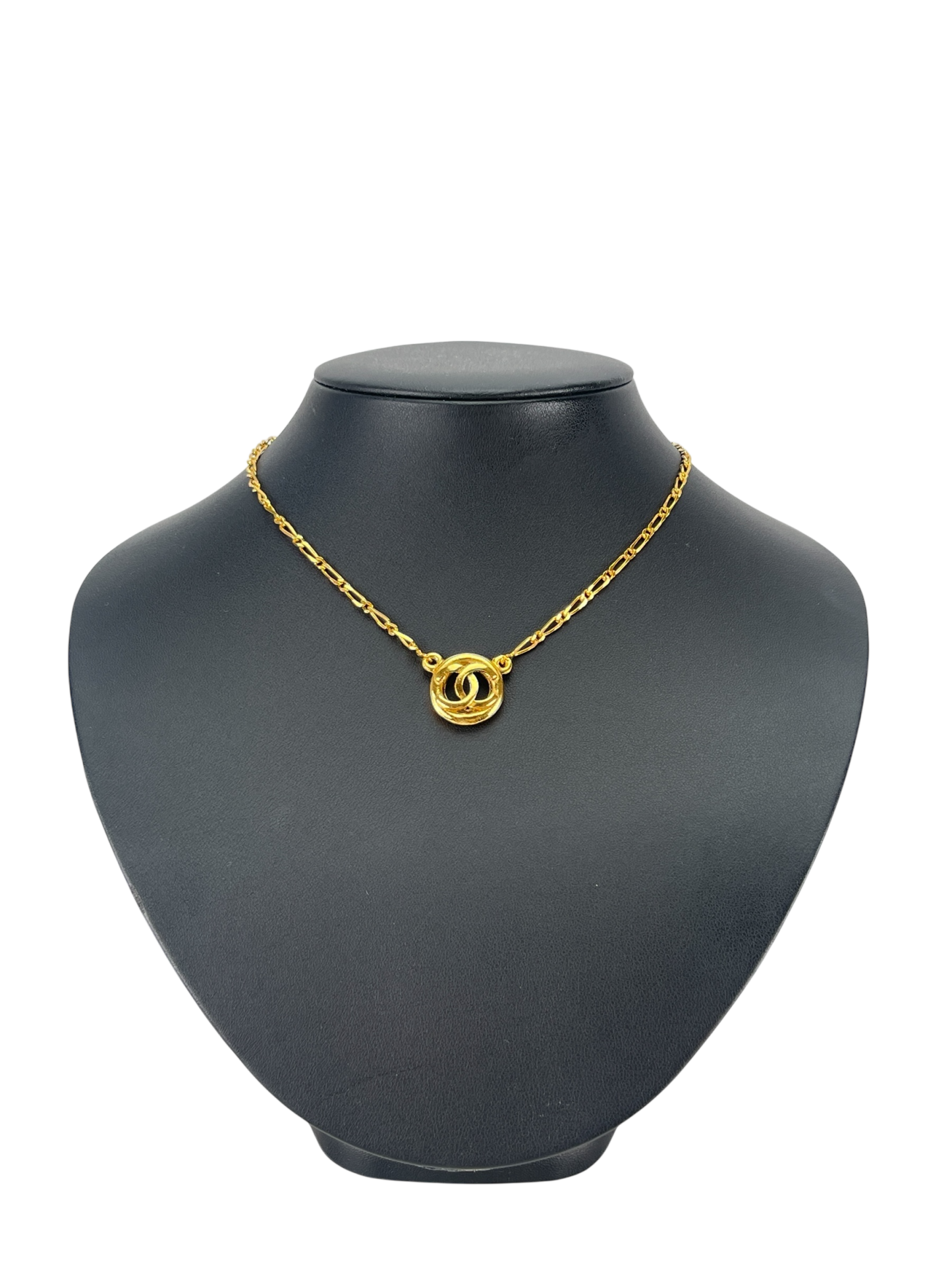 CHANEL - Medallion Gold Chain Pendant Necklace