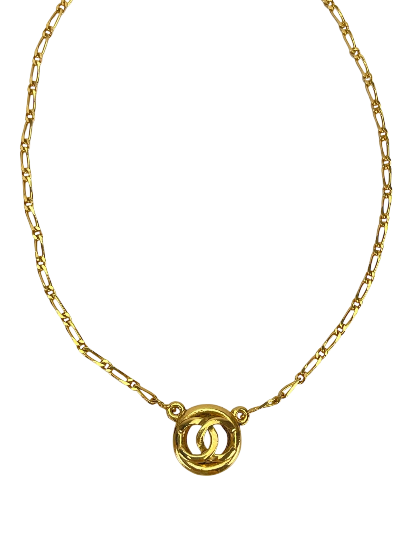 CHANEL - Medallion Gold Chain Pendant Necklace