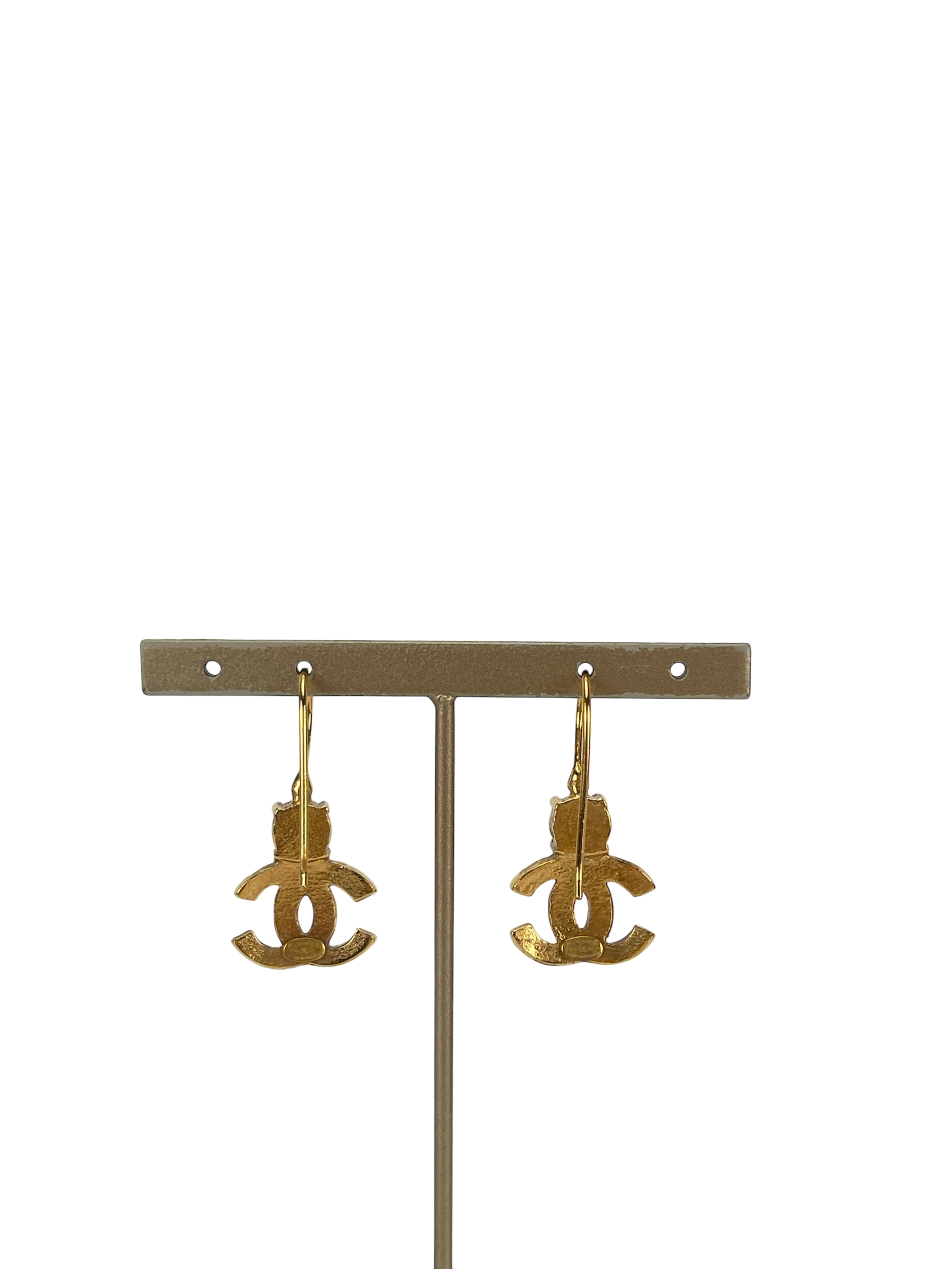 CHANEL - 02A Coco Mark Gold Rhinestone Single Earring 