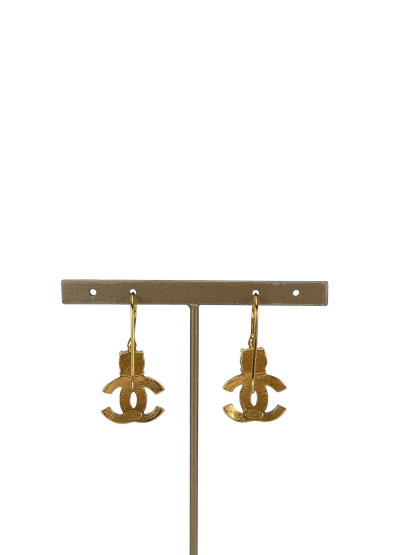 CHANEL - 02A Coco Mark Gold Rhinestone Single Earring 