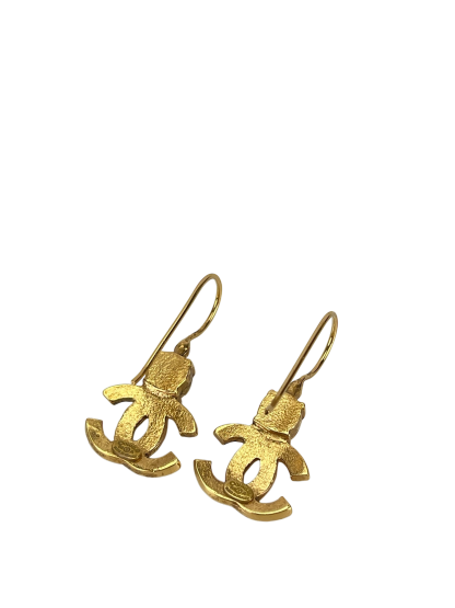 CHANEL - 02A Coco Mark Gold Rhinestone Single Earring 
