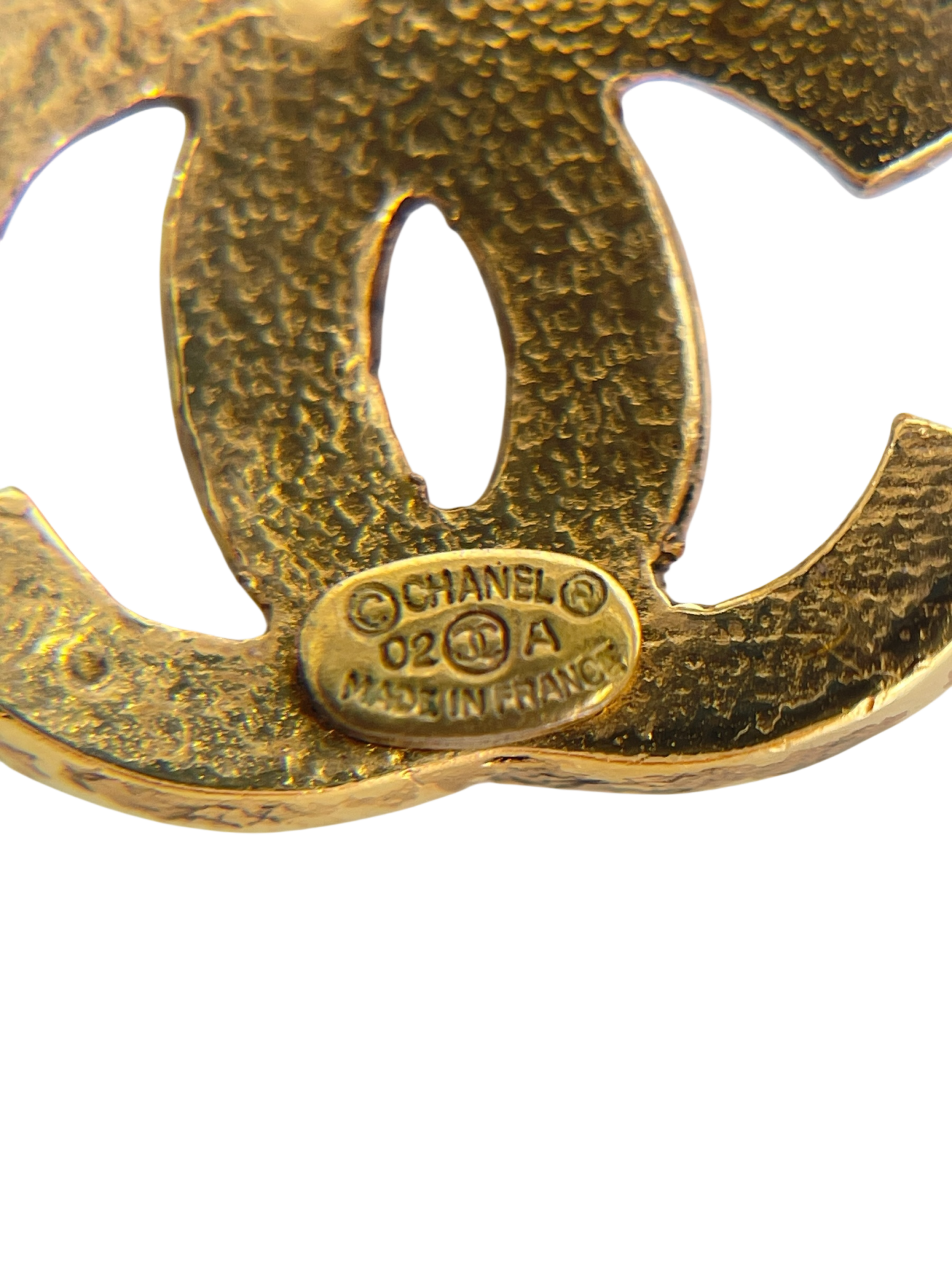CHANEL - 02A Coco Mark Gold Rhinestone Single Earring 