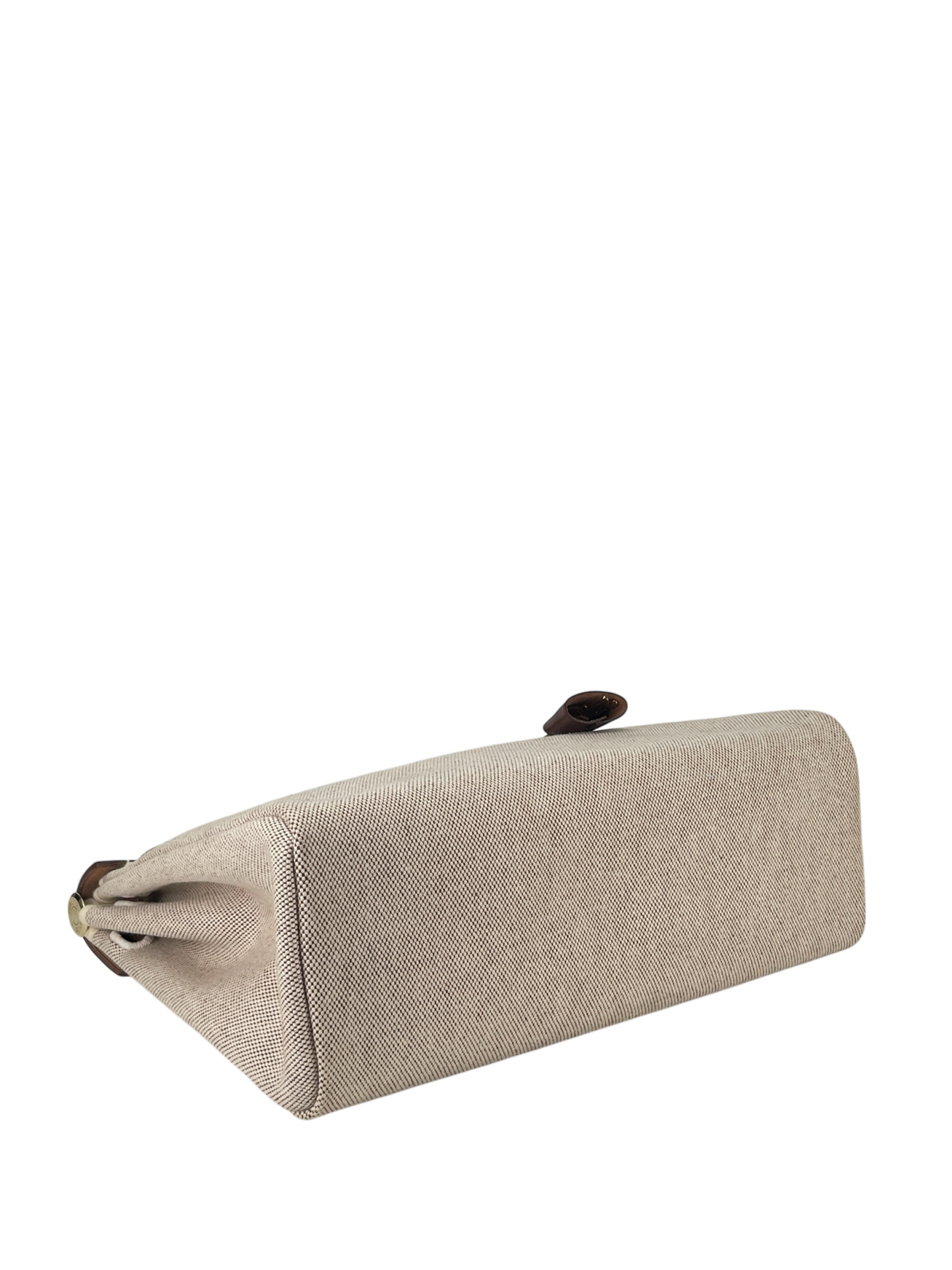 HERMES - Herbag Zip 31 (PM) Brown Beige Toile Palladium Hardware
