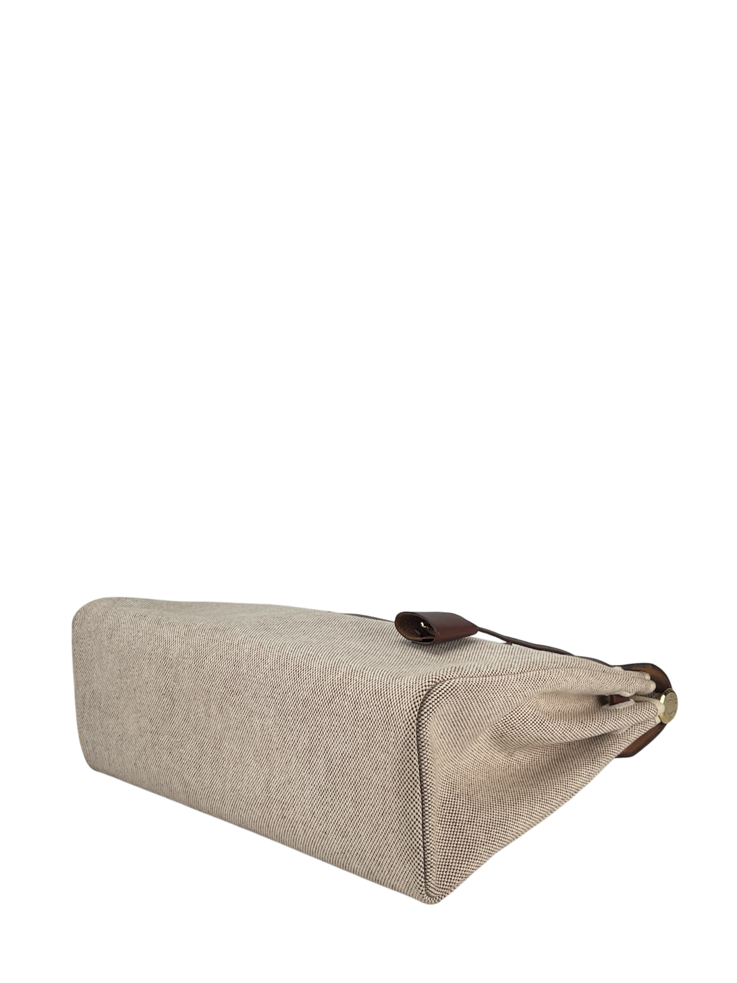HERMES - Herbag Zip 31 (PM) Brown Beige Toile Palladium Hardware