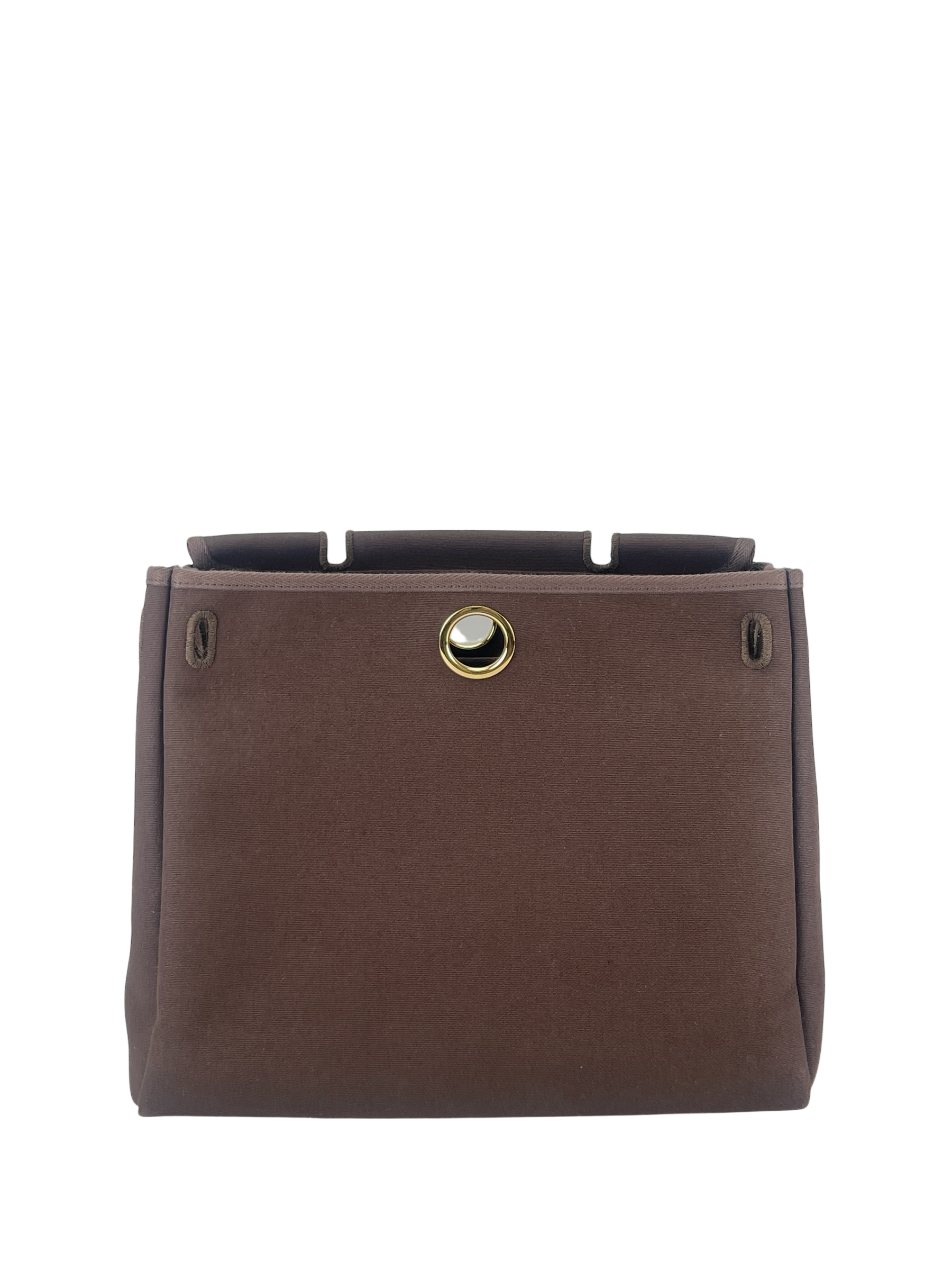HERMES - Herbag Zip 31 (PM) Brown Beige Toile Palladium Hardware
