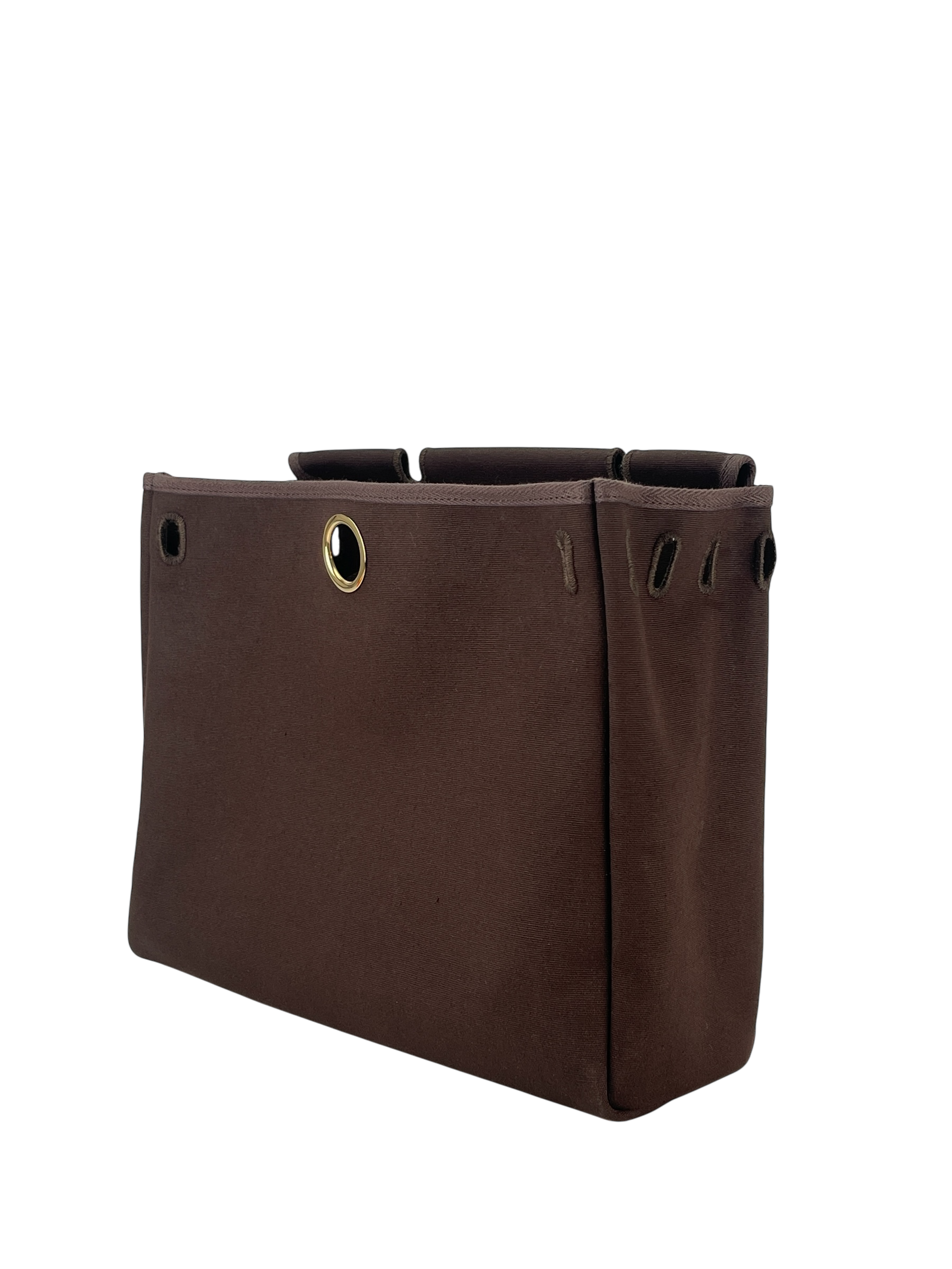 HERMES - Herbag Zip 31 (PM) Brown Beige Toile Palladium Hardware