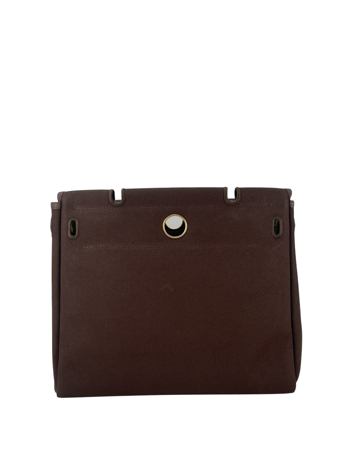 HERMES - Herbag Zip 31 (PM) Brown Beige Toile Palladium Hardware