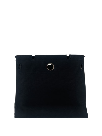 HERMES - Herbag 31 (PM) Black Beige Toile Vache Palladium Hardware