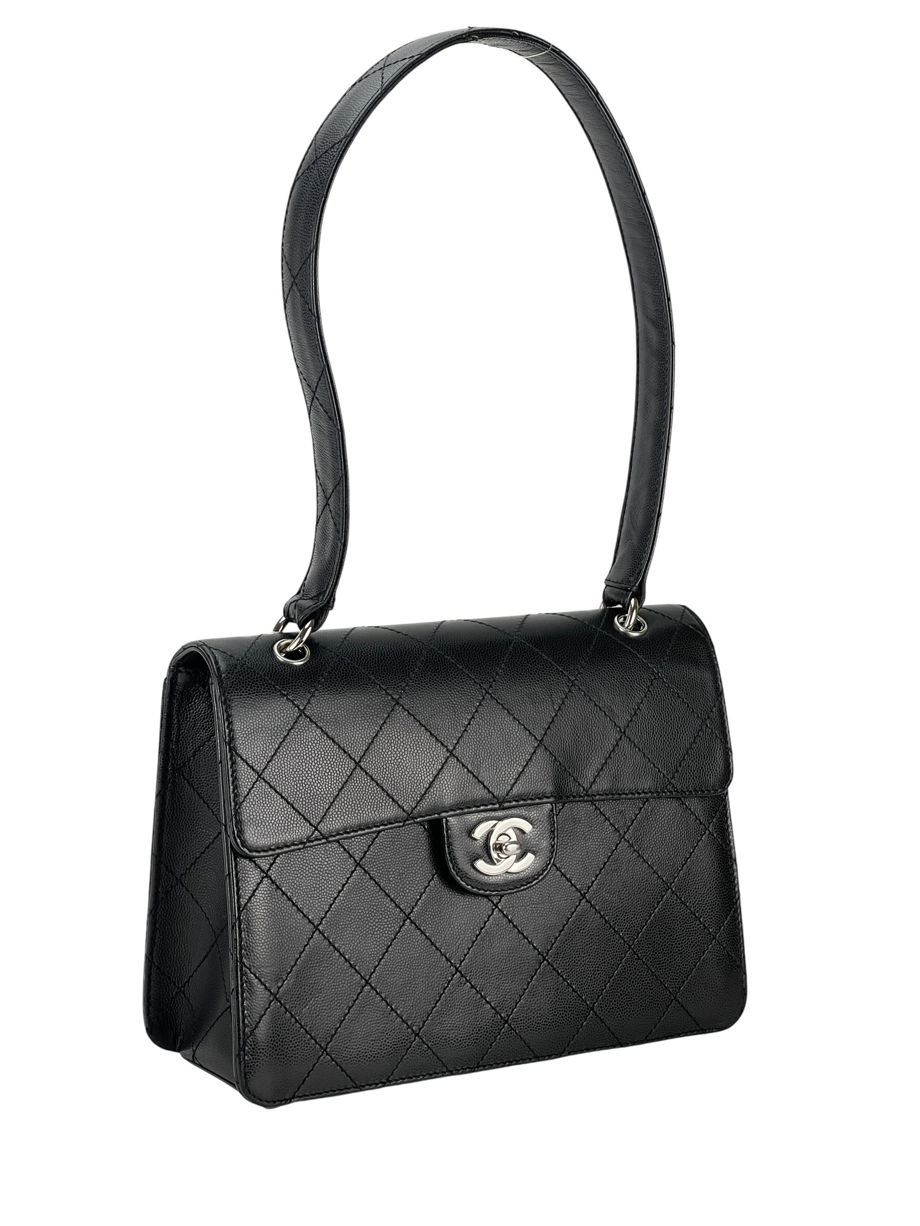 CHANEL - Black Caviar One Shoulder Bag