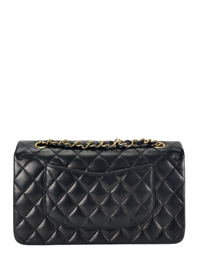 CHANEL - Medium Classic Double Flap Bag Black Lambskin Gold Hardware (CF25)