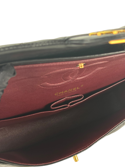 CHANEL - Medium Classic Double Flap Bag Black Lambskin Gold Hardware (CF25)