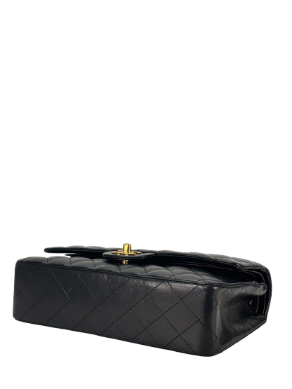 CHANEL - Medium Classic Double Flap Bag Black Lambskin Gold Hardware (CF25)
