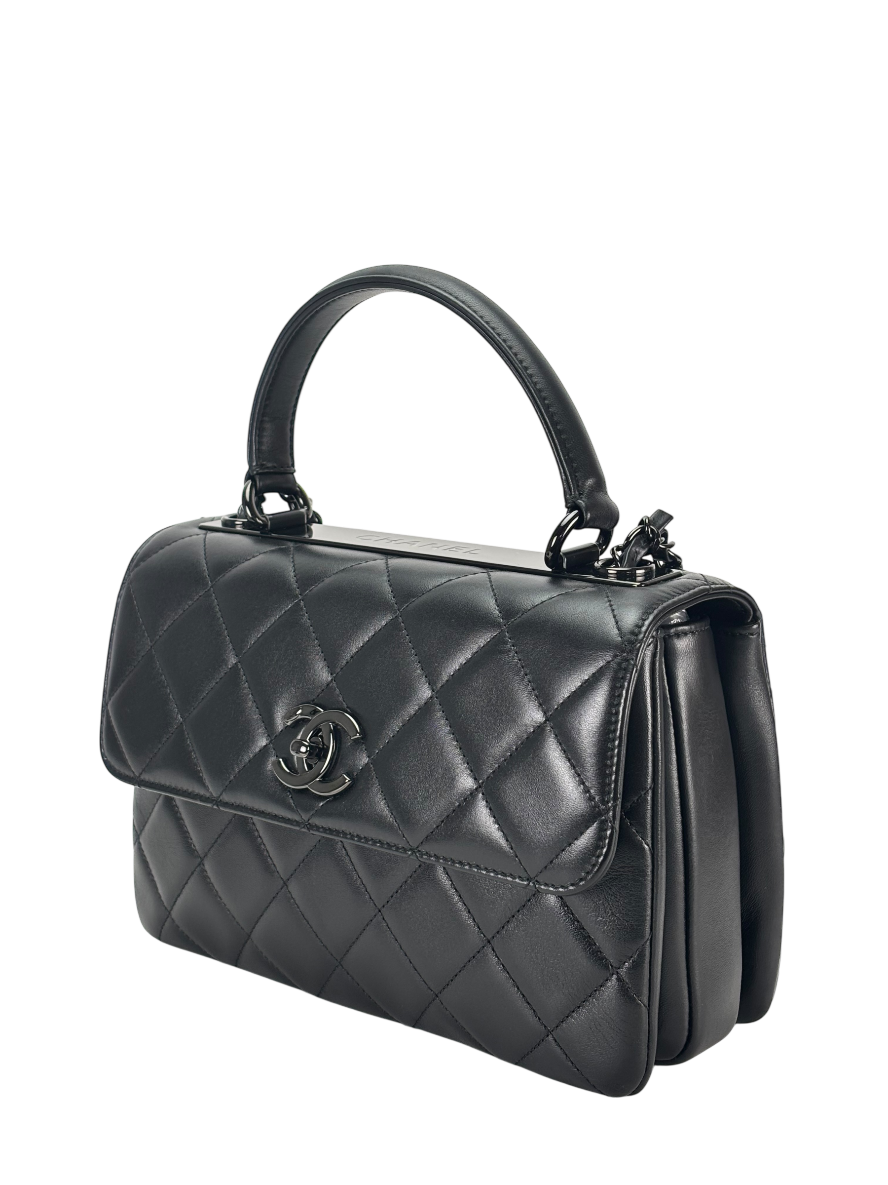 CHANEL - Lambskin Quilted Small Trendy CC Dual Handle Flap Bag