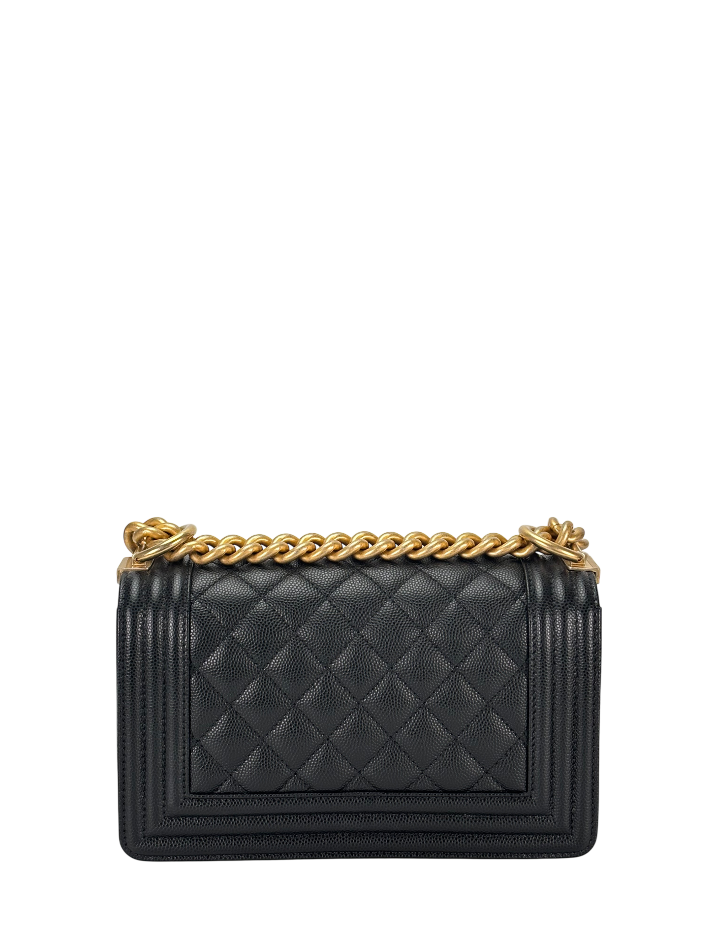 CHANEL - Small Boy Flap Bag Black Caviar Gold Hardware