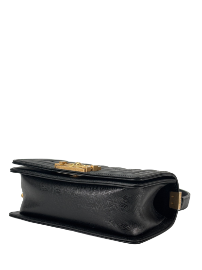 CHANEL - Small Boy Flap Bag Black Caviar Gold Hardware