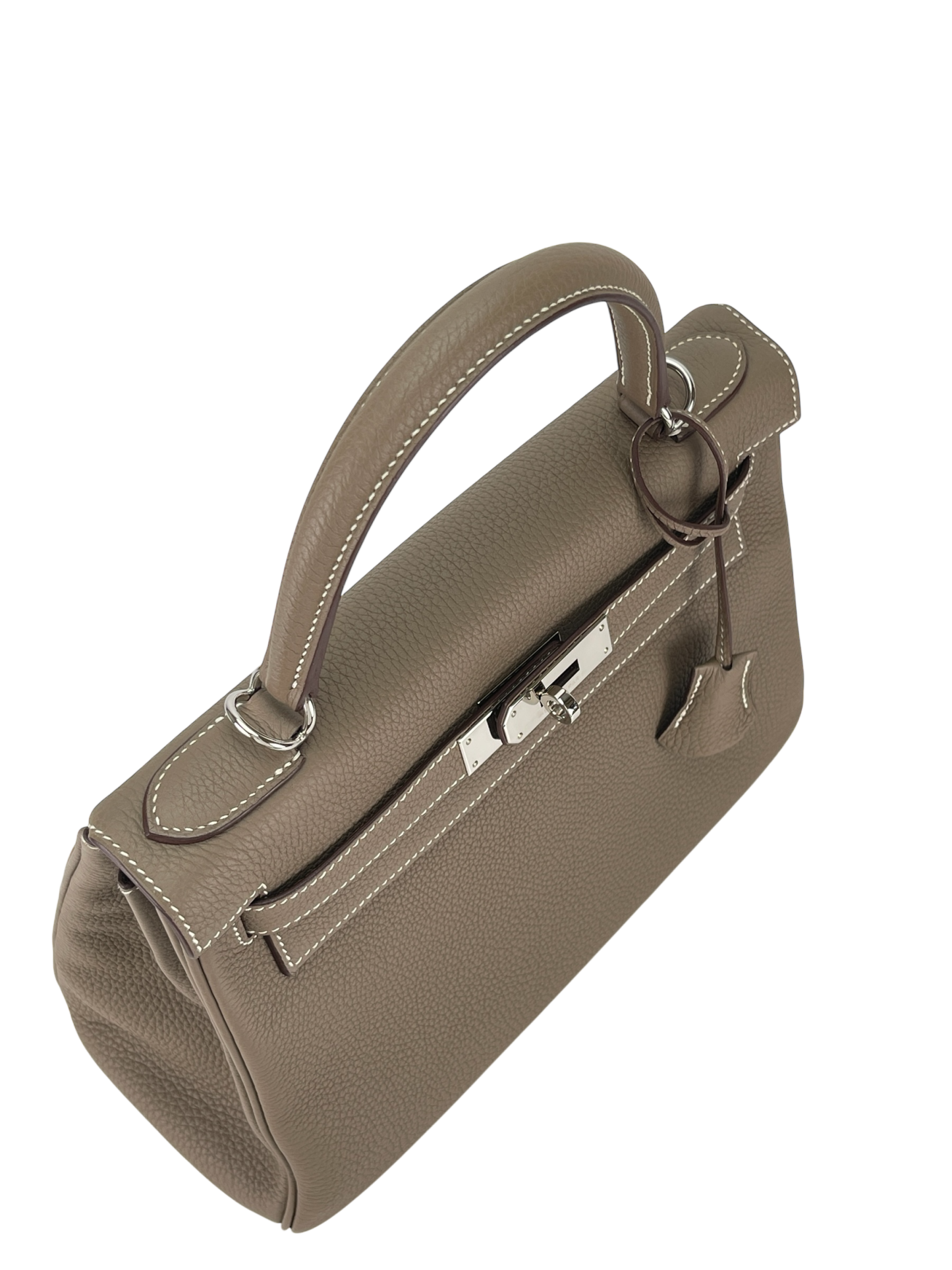 HERMES - Kelly 28 Etoupe Togo Palladium Hardware
