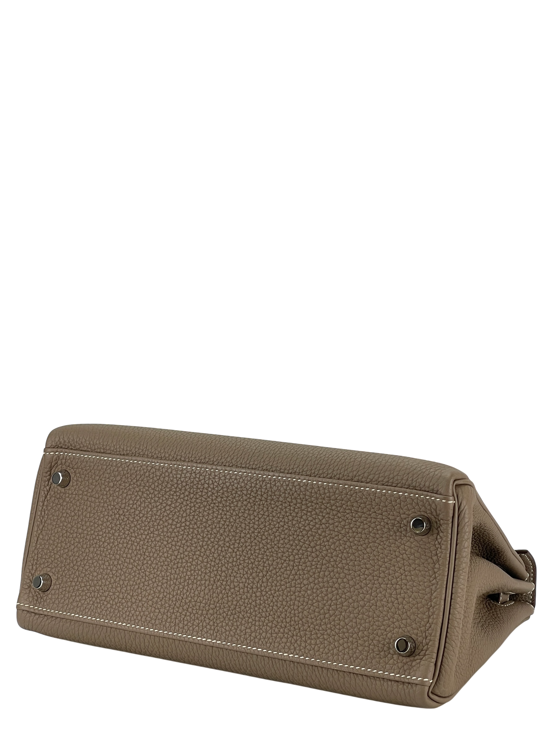 HERMES - Kelly 28 Etoupe Togo Palladium Hardware