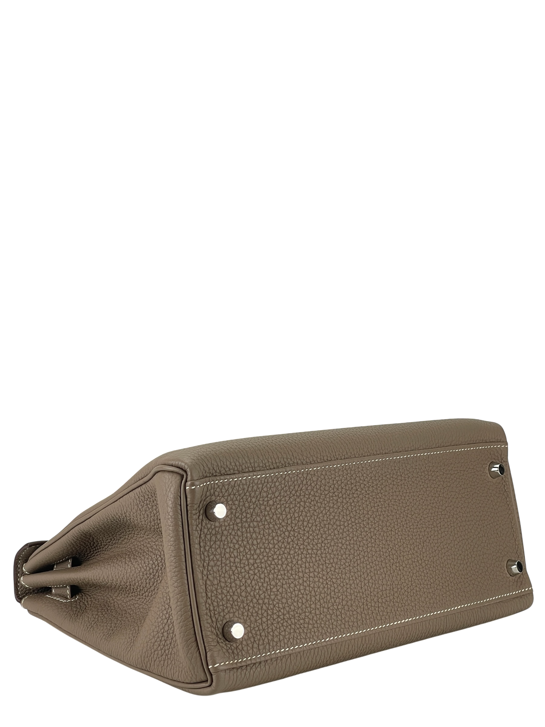 HERMES - Kelly 28 Etoupe Togo Palladium Hardware