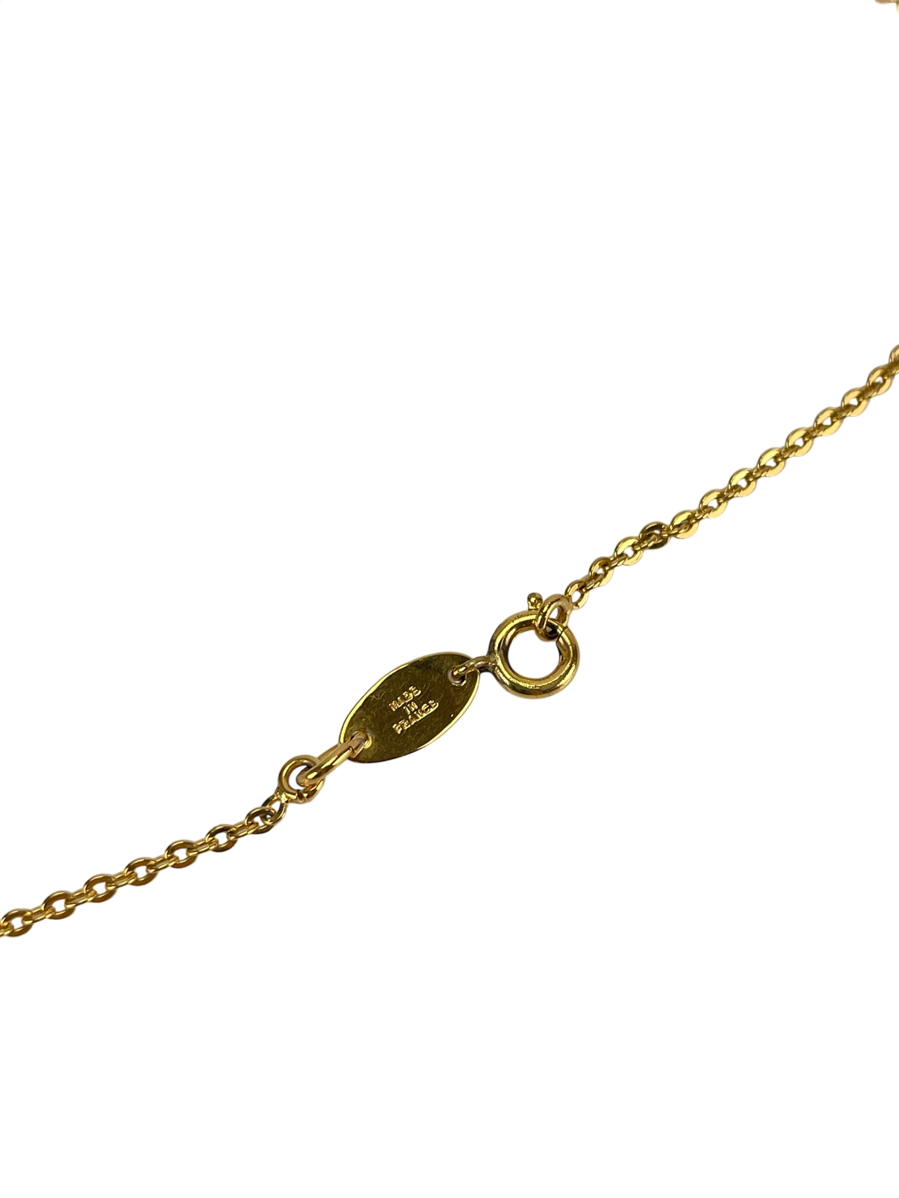 CHANEL - Gold CC logo Metal Necklace 