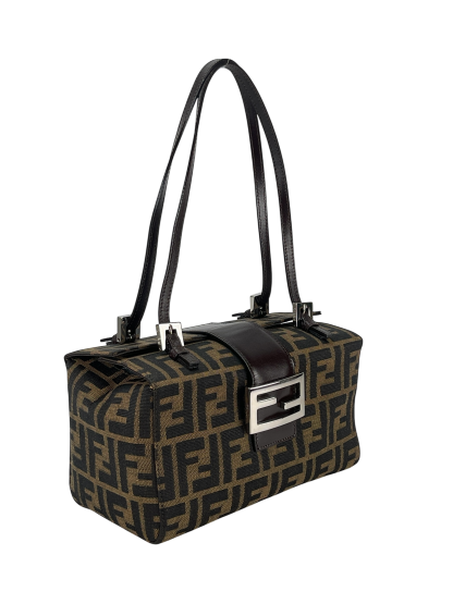 FENDI - Brown Canvas Zucca Pattern Handbag
