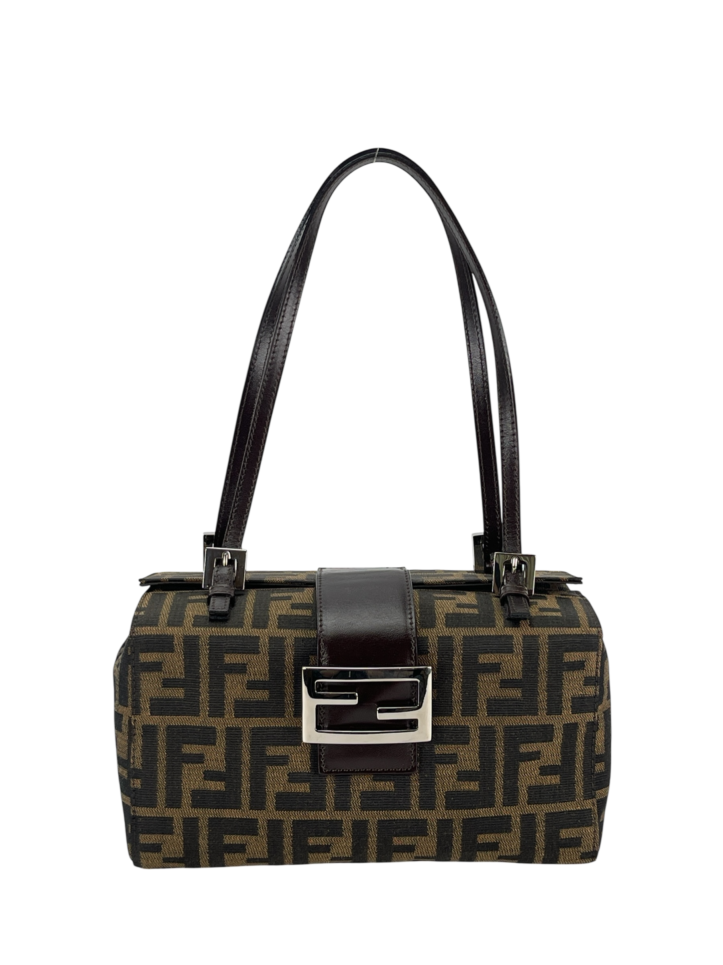 FENDI - Brown Canvas Zucca Pattern Handbag