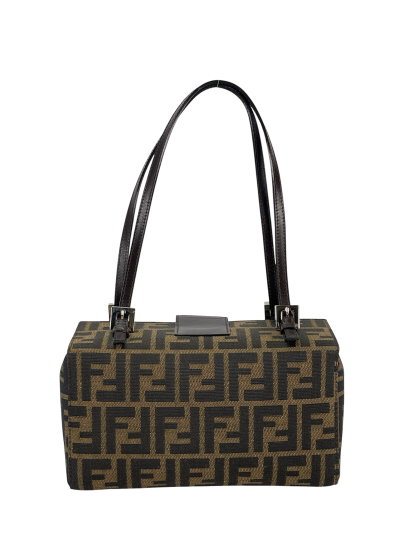 FENDI - Brown Canvas Zucca Pattern Handbag