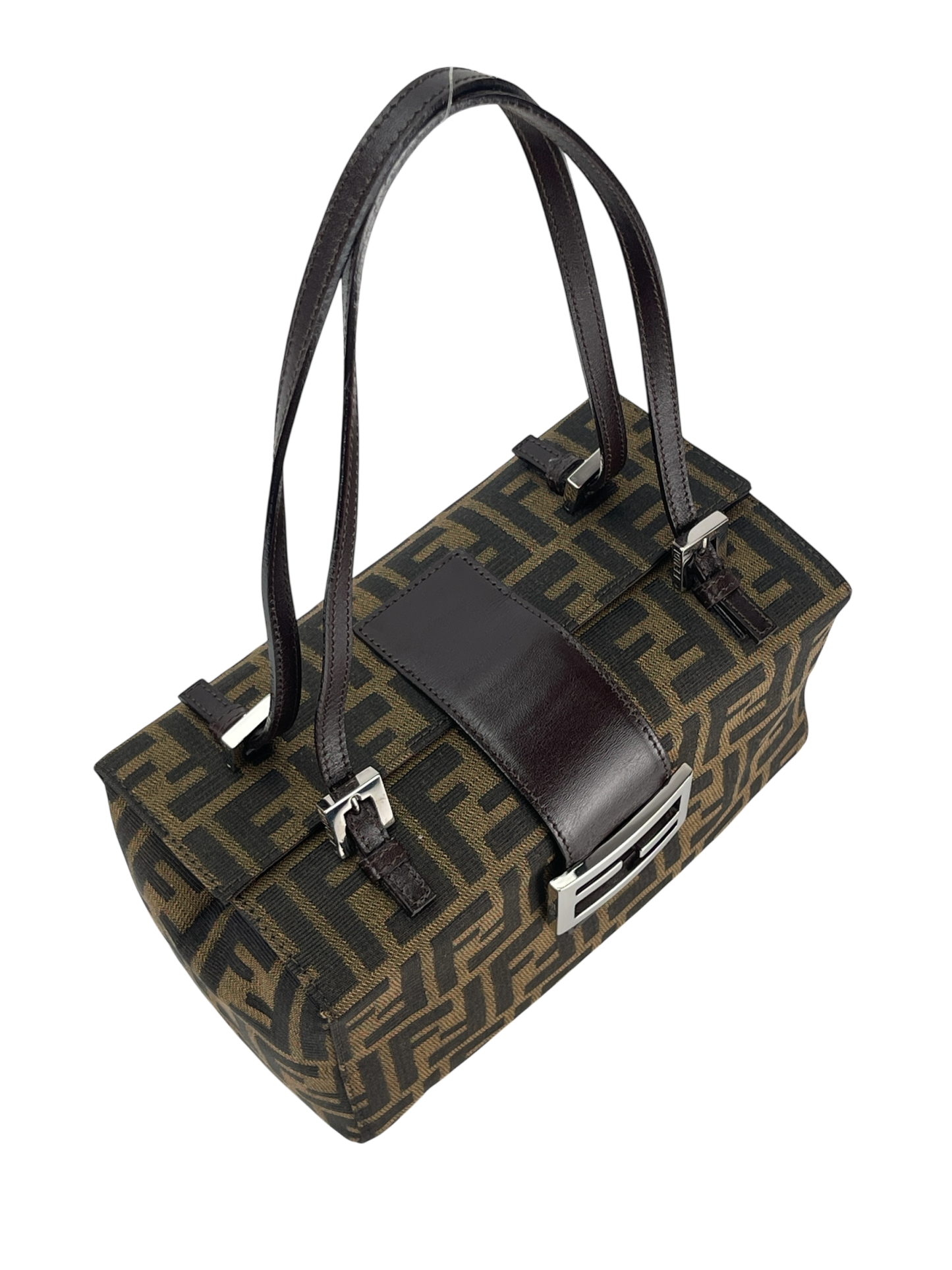 FENDI - Brown Canvas Zucca Pattern Handbag