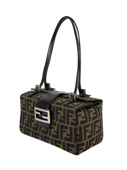 FENDI - Brown Canvas Zucca Pattern Handbag