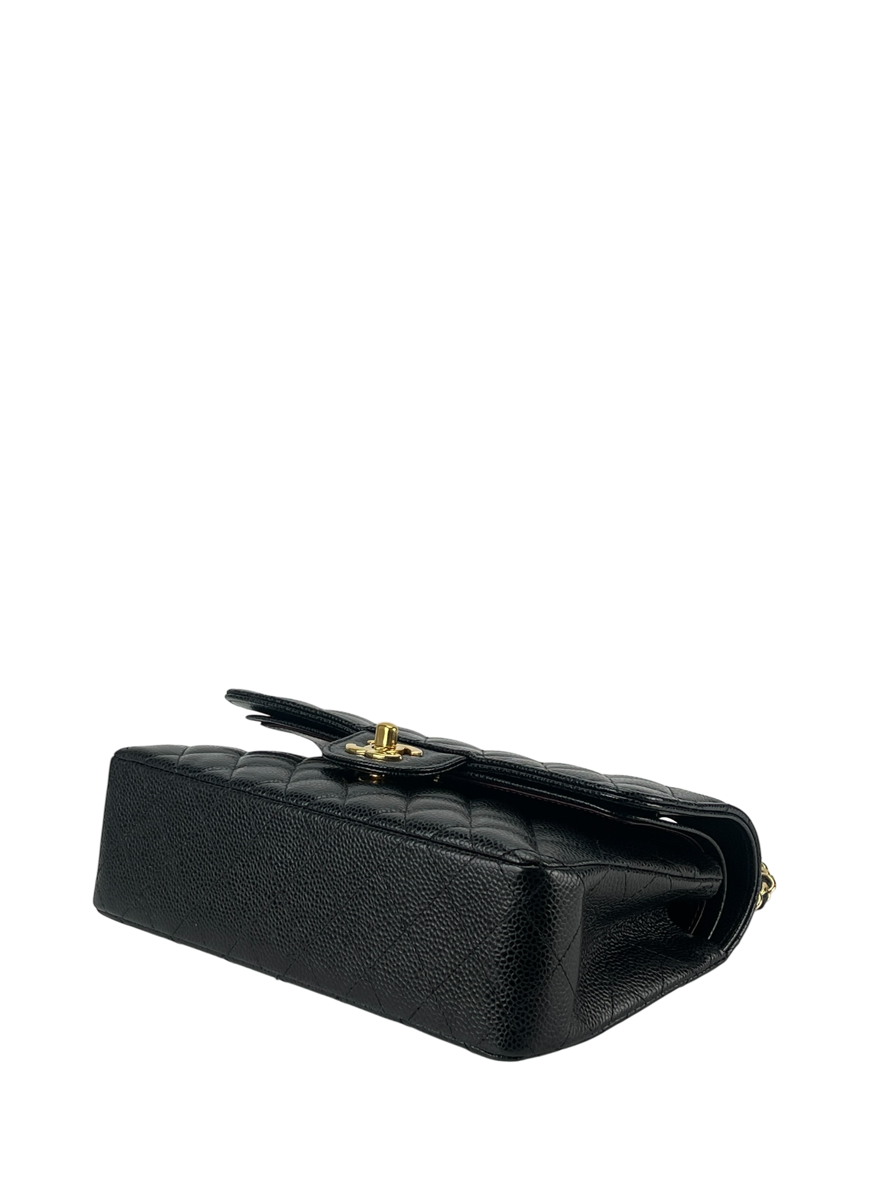 CHANEL - Small Classic Double Flap Bag Black Caviar Gold Hardware (CF23)