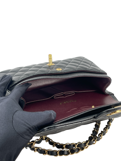 CHANEL - Small Classic Double Flap Bag Black Caviar Gold Hardware (CF23)