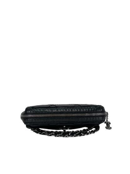 CHANEL - Black Quilted Calfskin Expandable Flap Bag 
