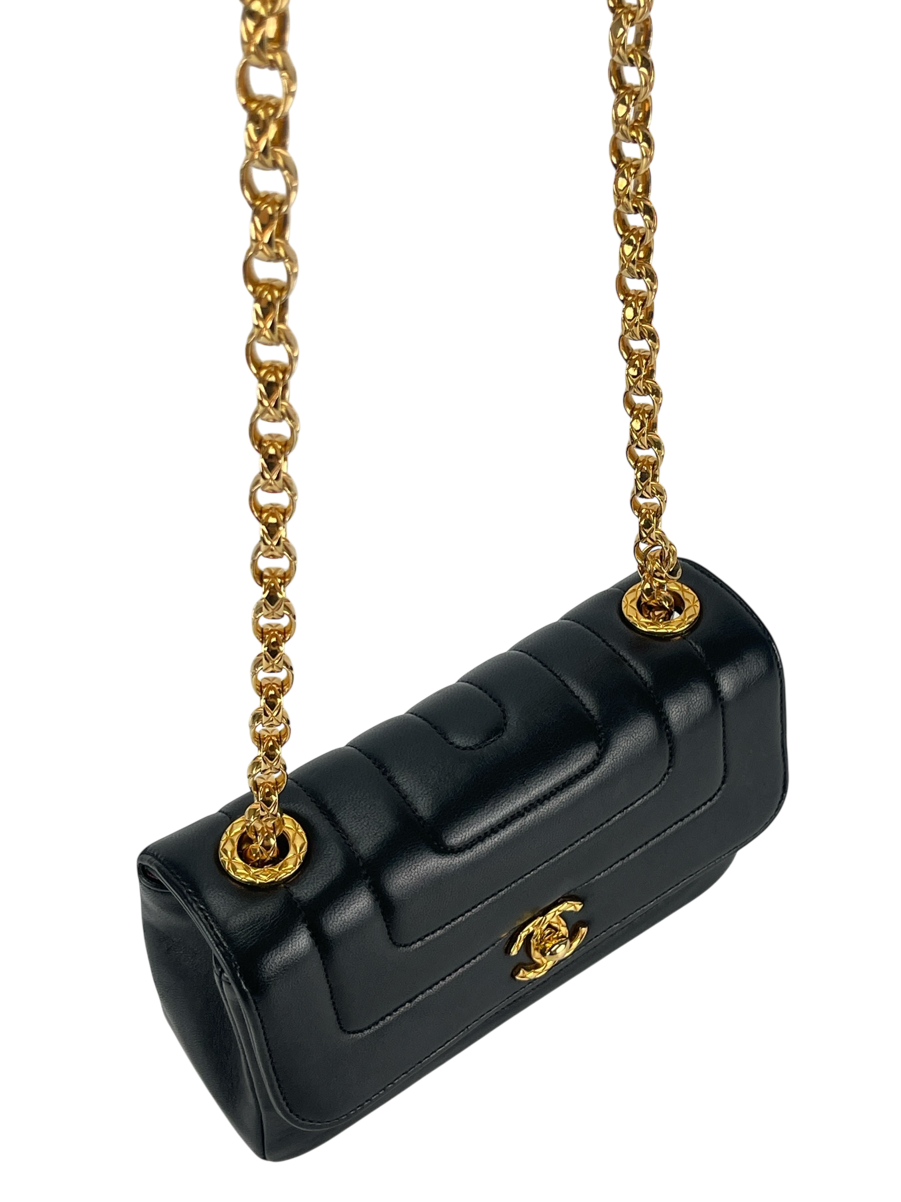 CHANEL - Bijoux Chain Shoulder Bag Black Gold Hardware