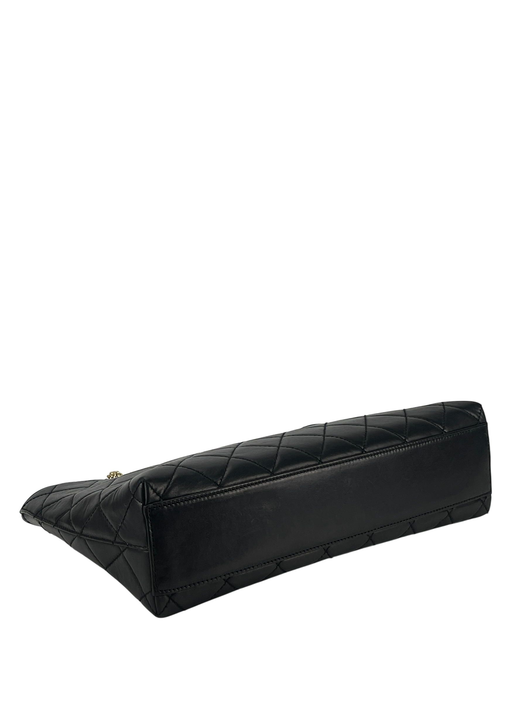 CHANEL - Black Lambskin CC Tote Bag