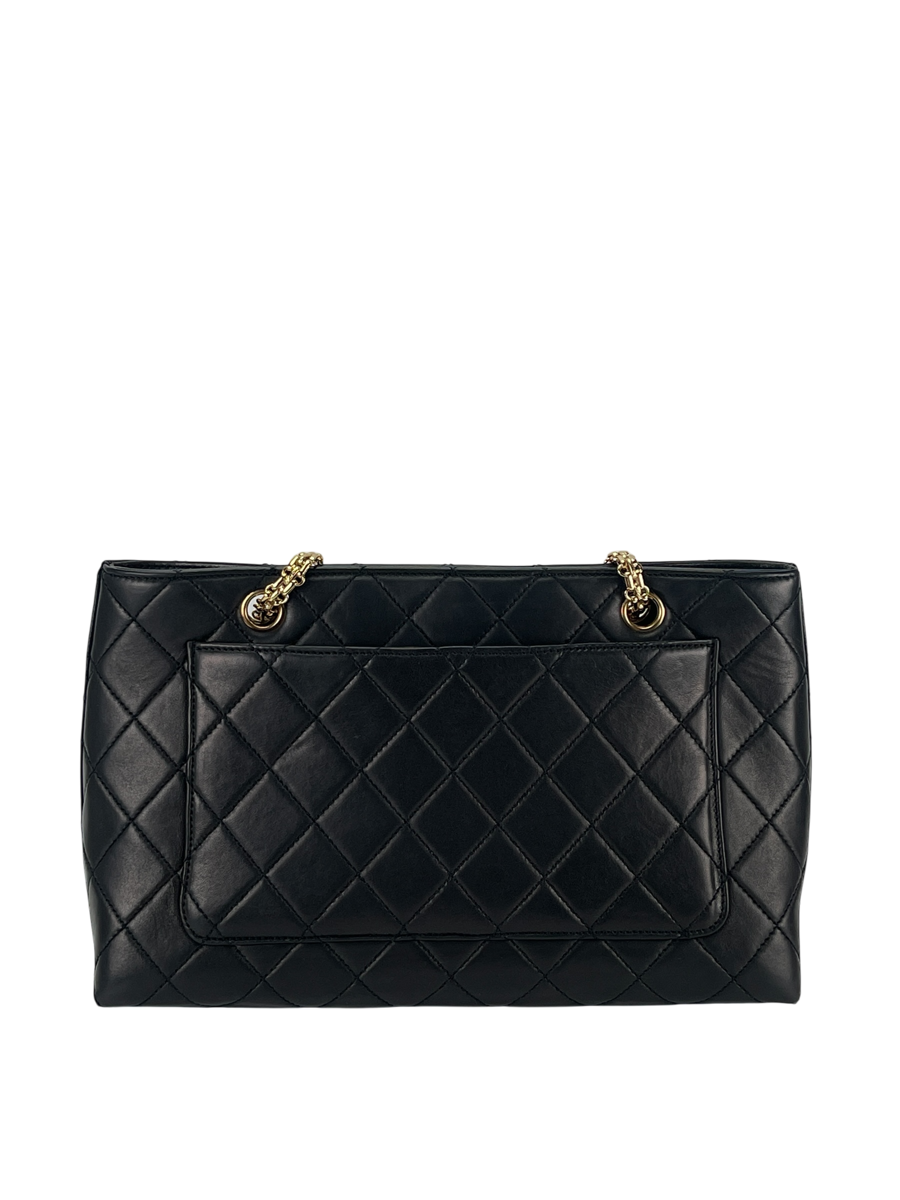 CHANEL - Black Lambskin CC Tote Bag