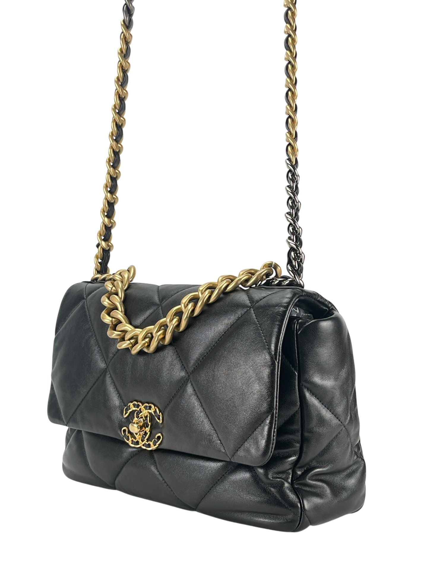 CHANEL - Black Lambskin 19 Medium Flap Bag