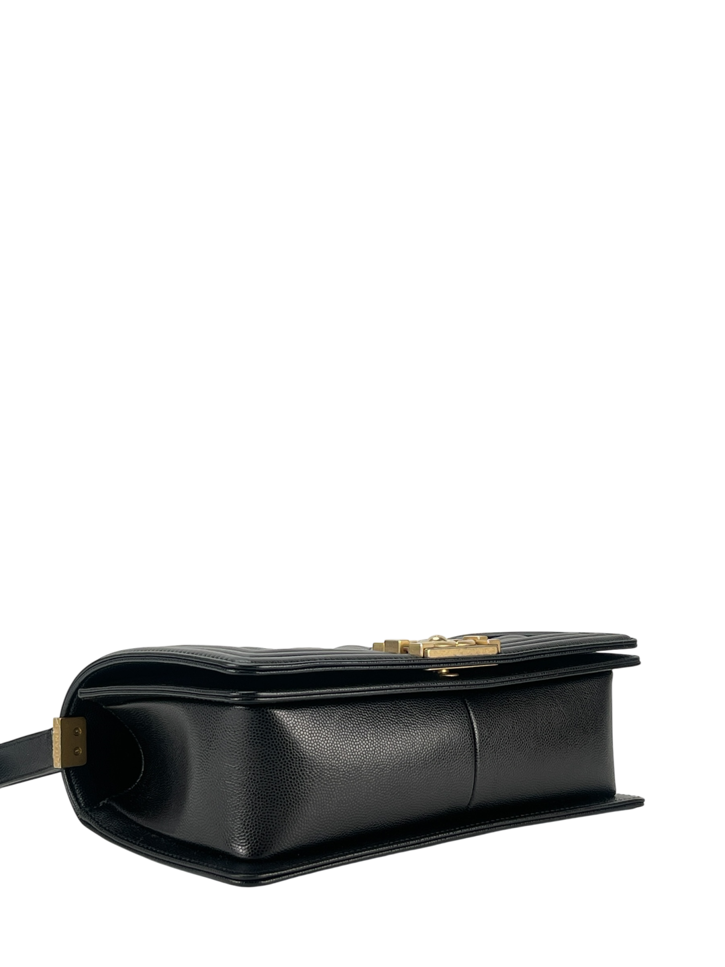 CHANEL - Medium Boy Flap Bag Black Caviar Gold Hardware