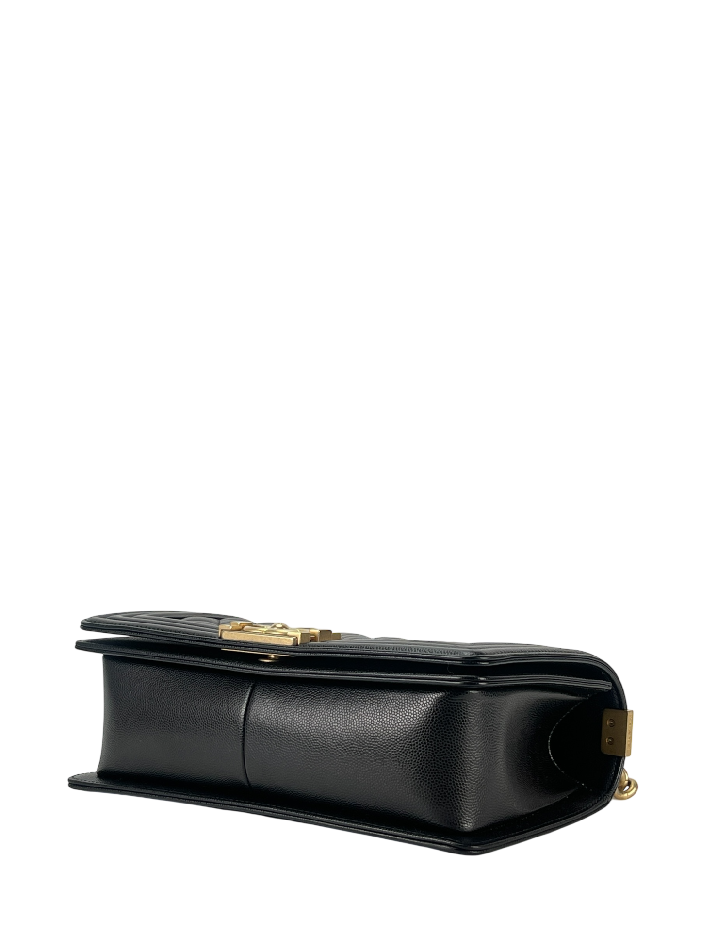 CHANEL - Medium Boy Flap Bag Black Caviar Gold Hardware