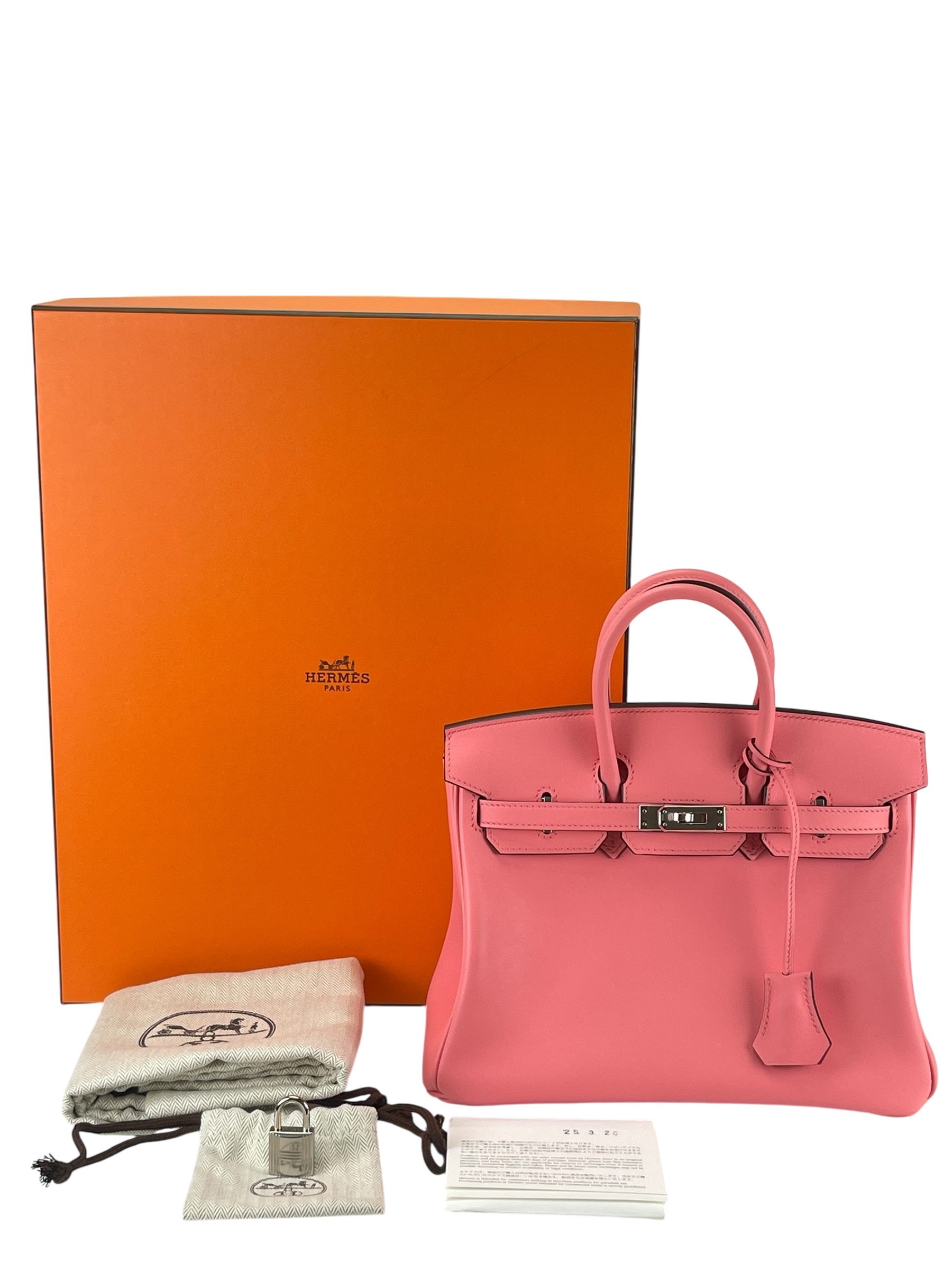 HERMES - Birkin 25 U5 Rose Stick Swift Palladium Hardware