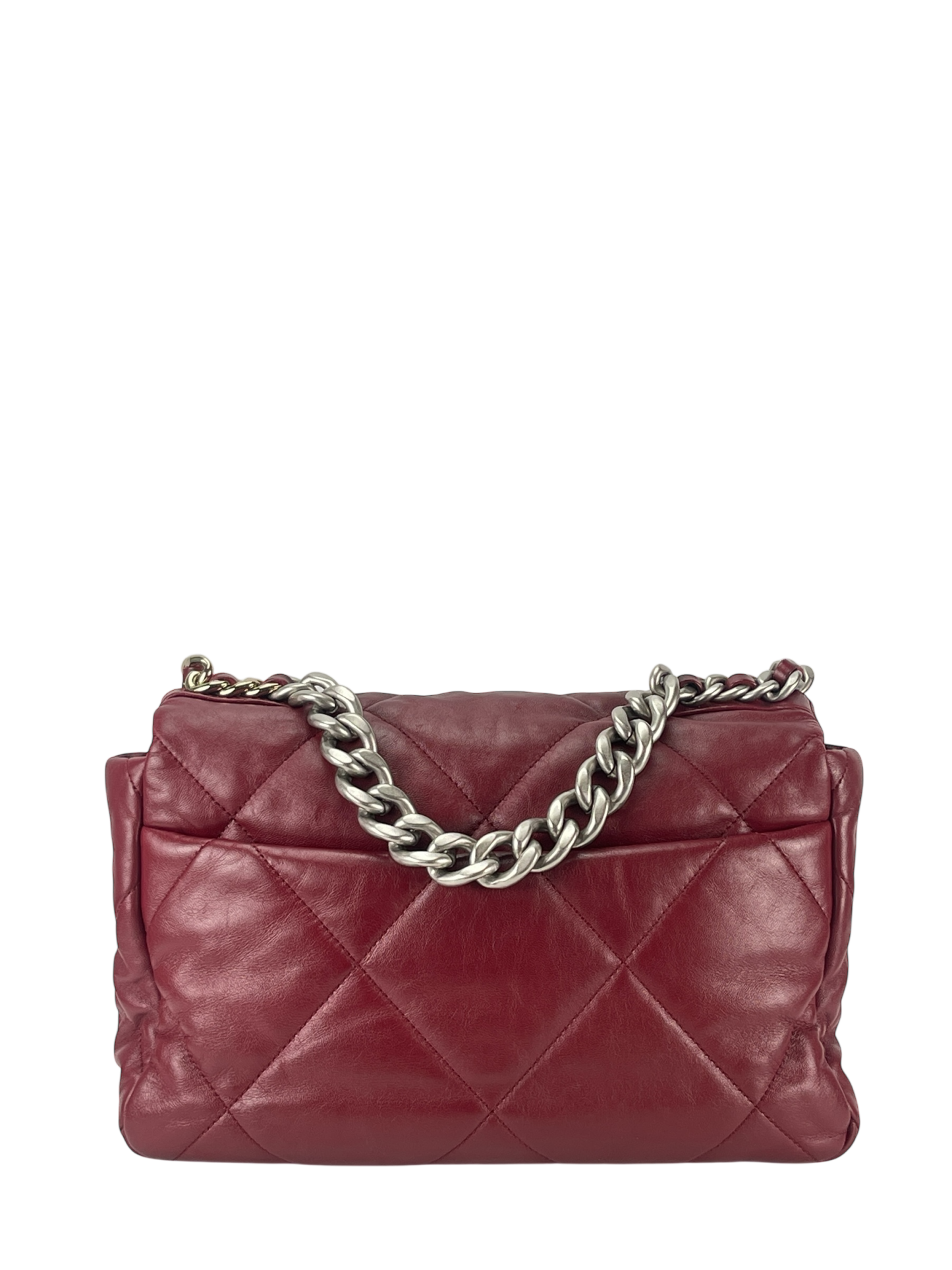 CHANEL - 22A Burgundy Lambskin 19 Large Flap Bag
