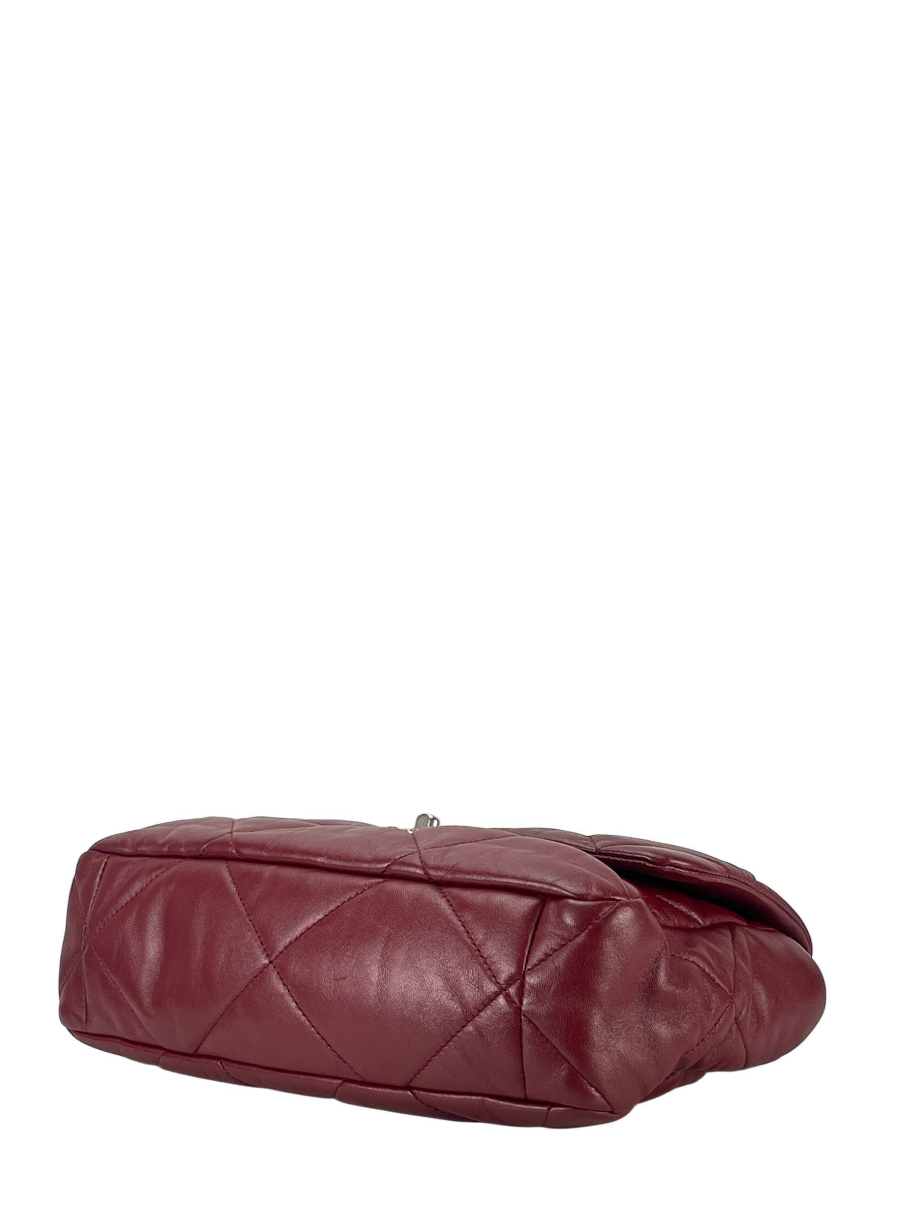 CHANEL - 22A Burgundy Lambskin 19 Large Flap Bag