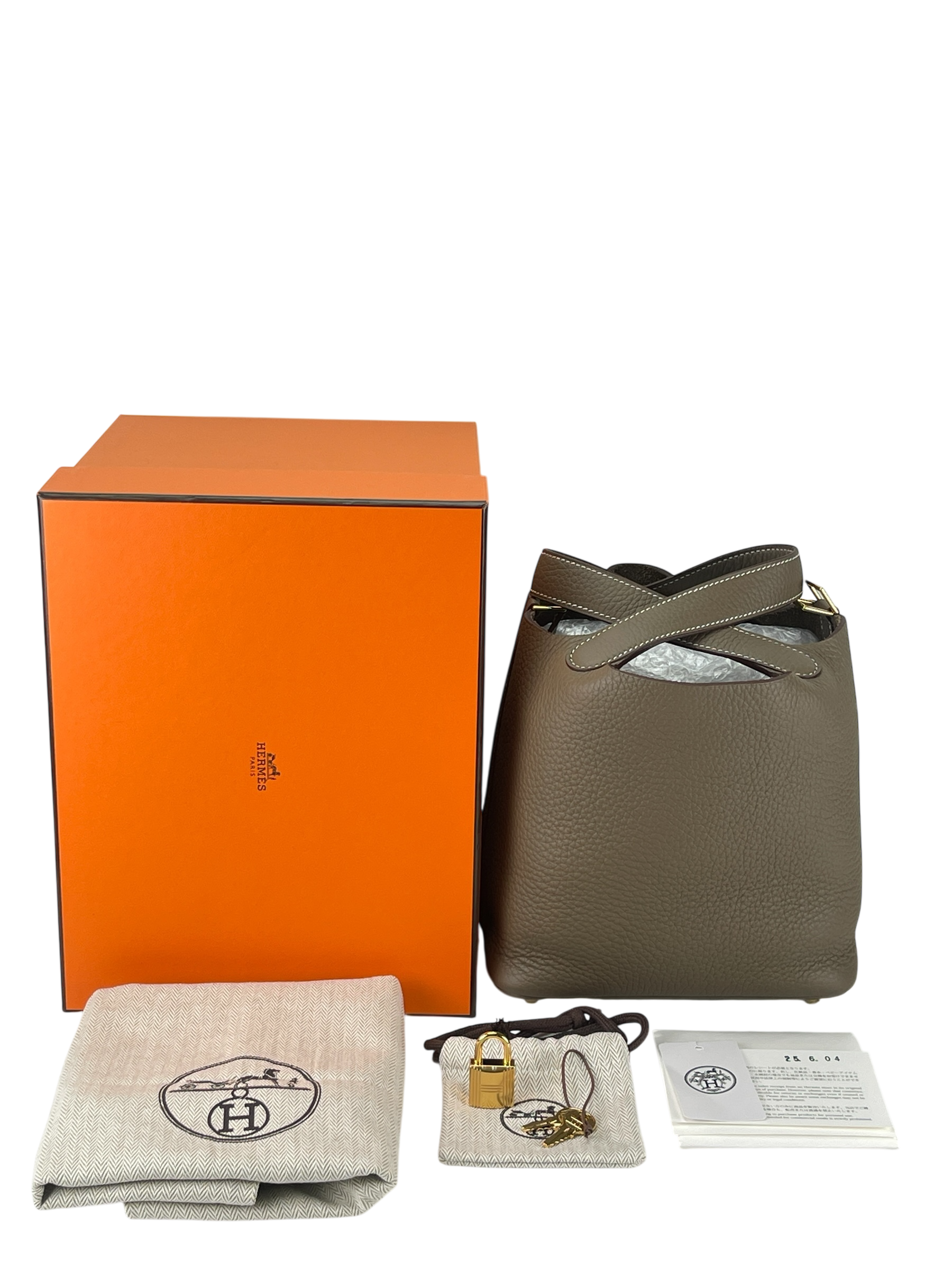 HERMES - Picotin PM Picotin 18 Etoupe Clemence Gold Hardware