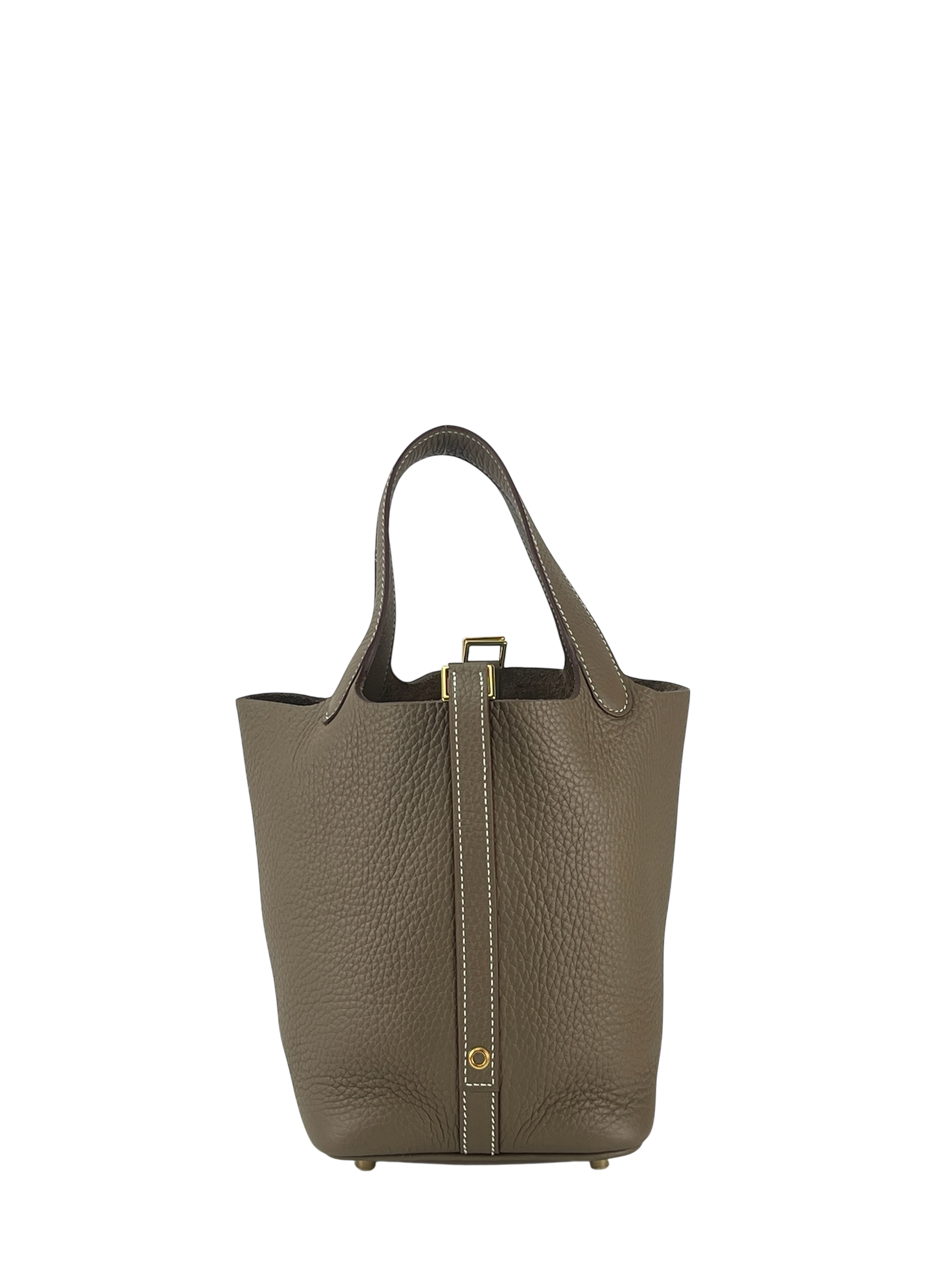 HERMES - Picotin PM Picotin 18 Etoupe Clemence Gold Hardware