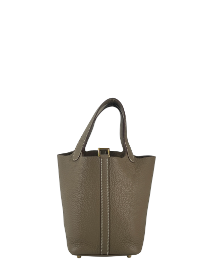 HERMES - Picotin PM Picotin 18 Etoupe Clemence Gold Hardware